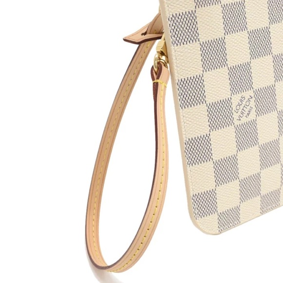 Authentic Louis Vuitton NEW Neverfull MM damier azur pink ballerina wristlet - Picture 7 of 8